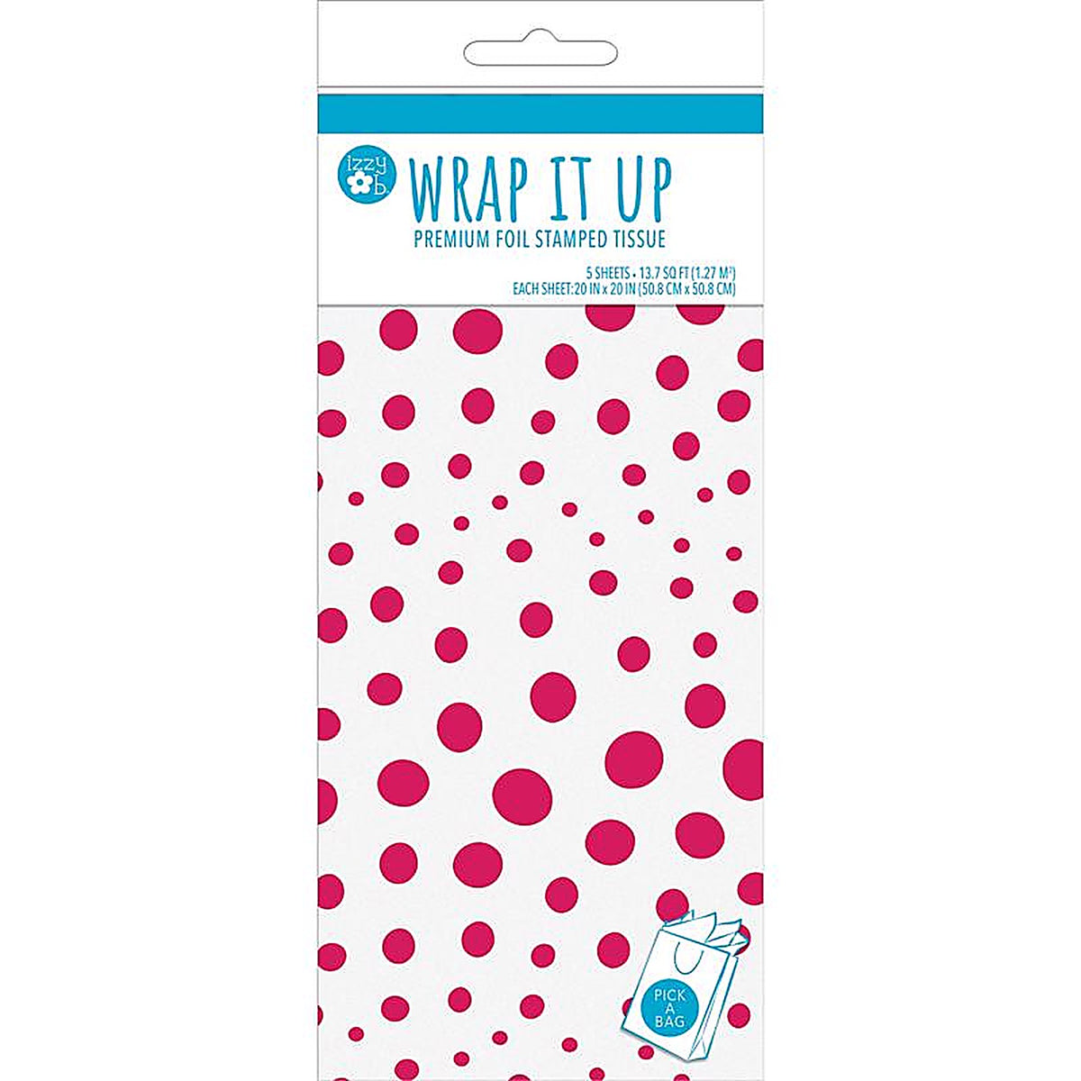 Paper Images - TISHS5-4 - White Fuchsia Tissue Paper