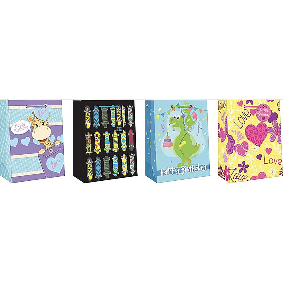 Paper Images - EGBT2A-2 - Assorted Juvenile Birthday Medium Gift Bag