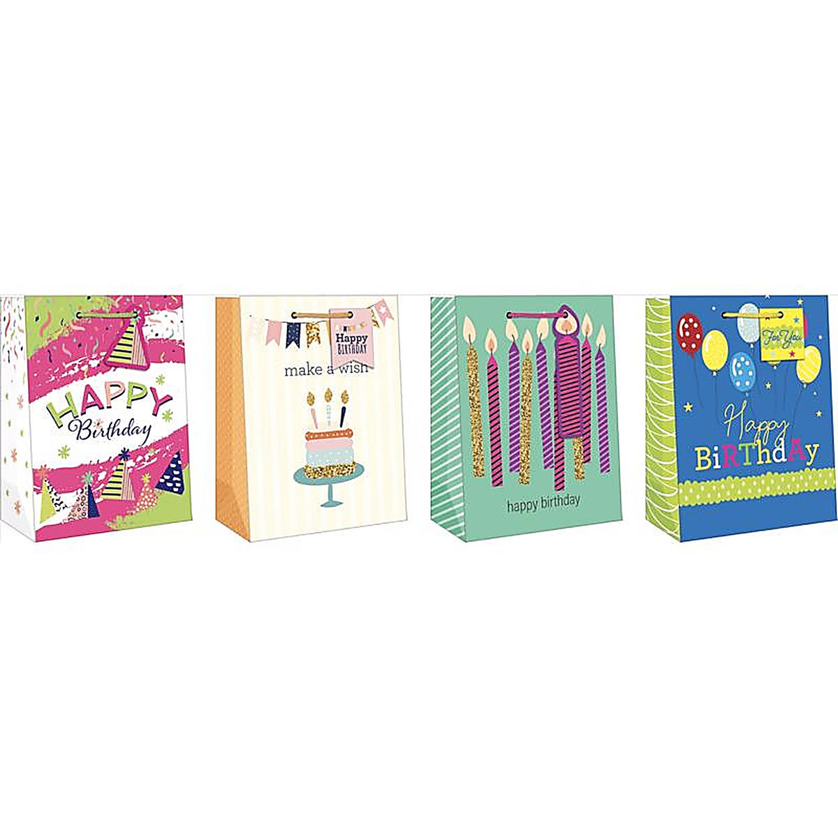 Paper Images - EGBT2A-3 - Assorted General Birthday Medium Gift Bag
