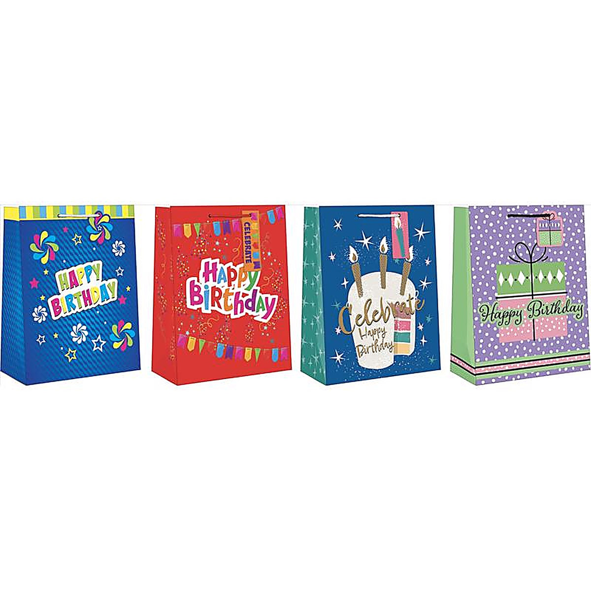 Paper Images - EGBT3A-4 - Assorted Large Generic Birthday Gift Bag