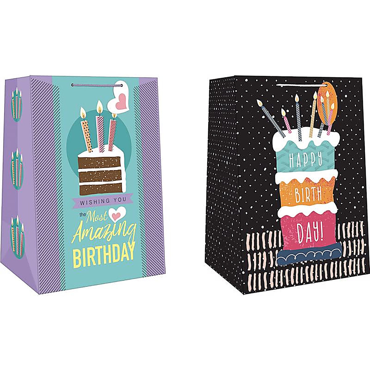 Paper Images - EMWJGBA-2 - Assorted Mega Wide Jumbo Generic Birthday Gift Bag
