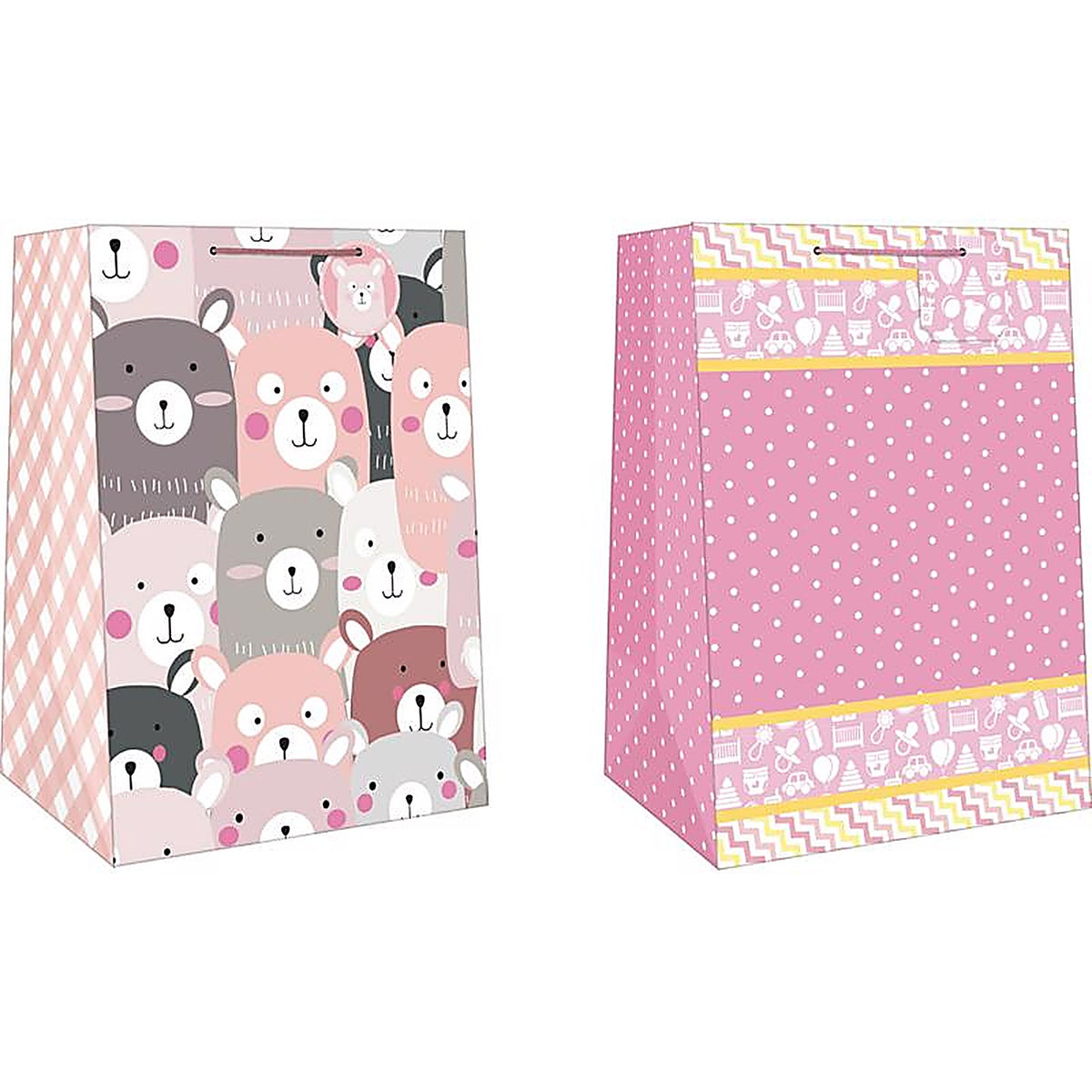 Paper Images - EMWJGBA-5 - Assorted Mega Wide Jumbo Baby Girl Gift Bag