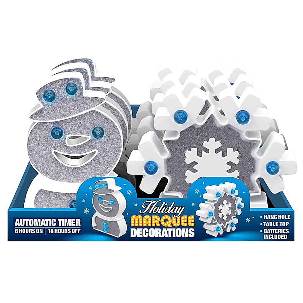 Shawshank Ledz - 768327 - LED Blue/White Snowman or Snowflake Marquee