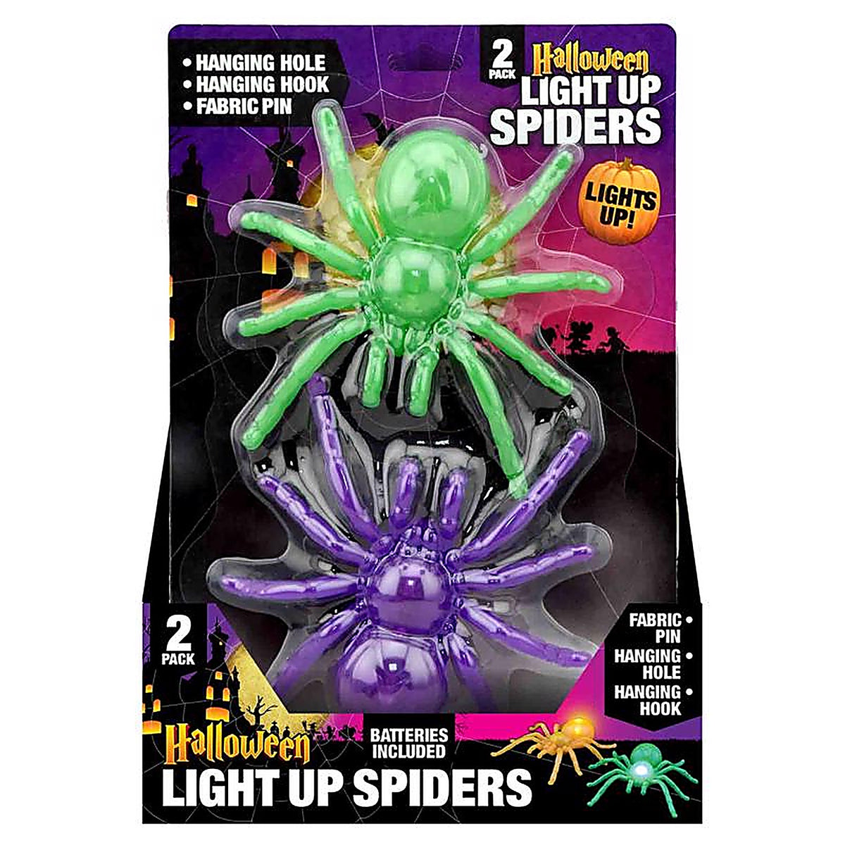Shawshank Ledz - 768257 - LED Light Up Spiders 2 Pack