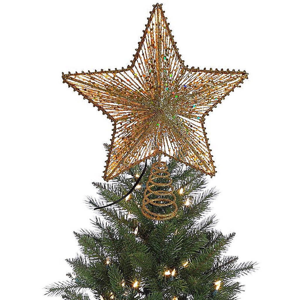 Celebrations - 49969-71 - LED Gold Star Tree Topper 11.5 In.