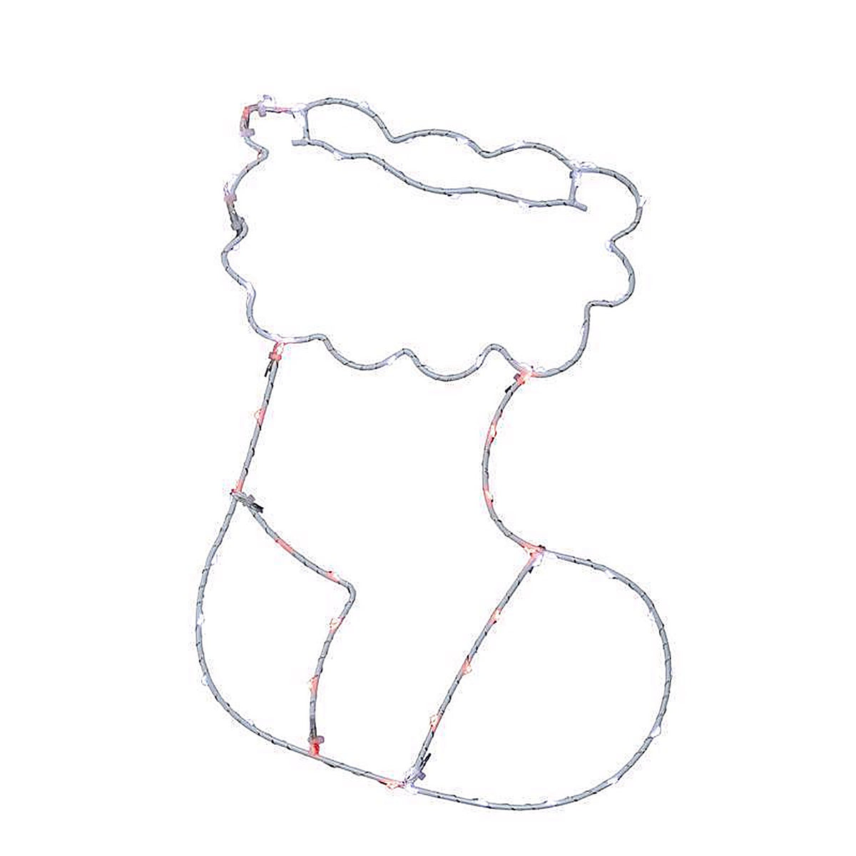 Celebrations - 15STCKA - LED Red/White Stocking Silhouette 15 In. Hanging Decor