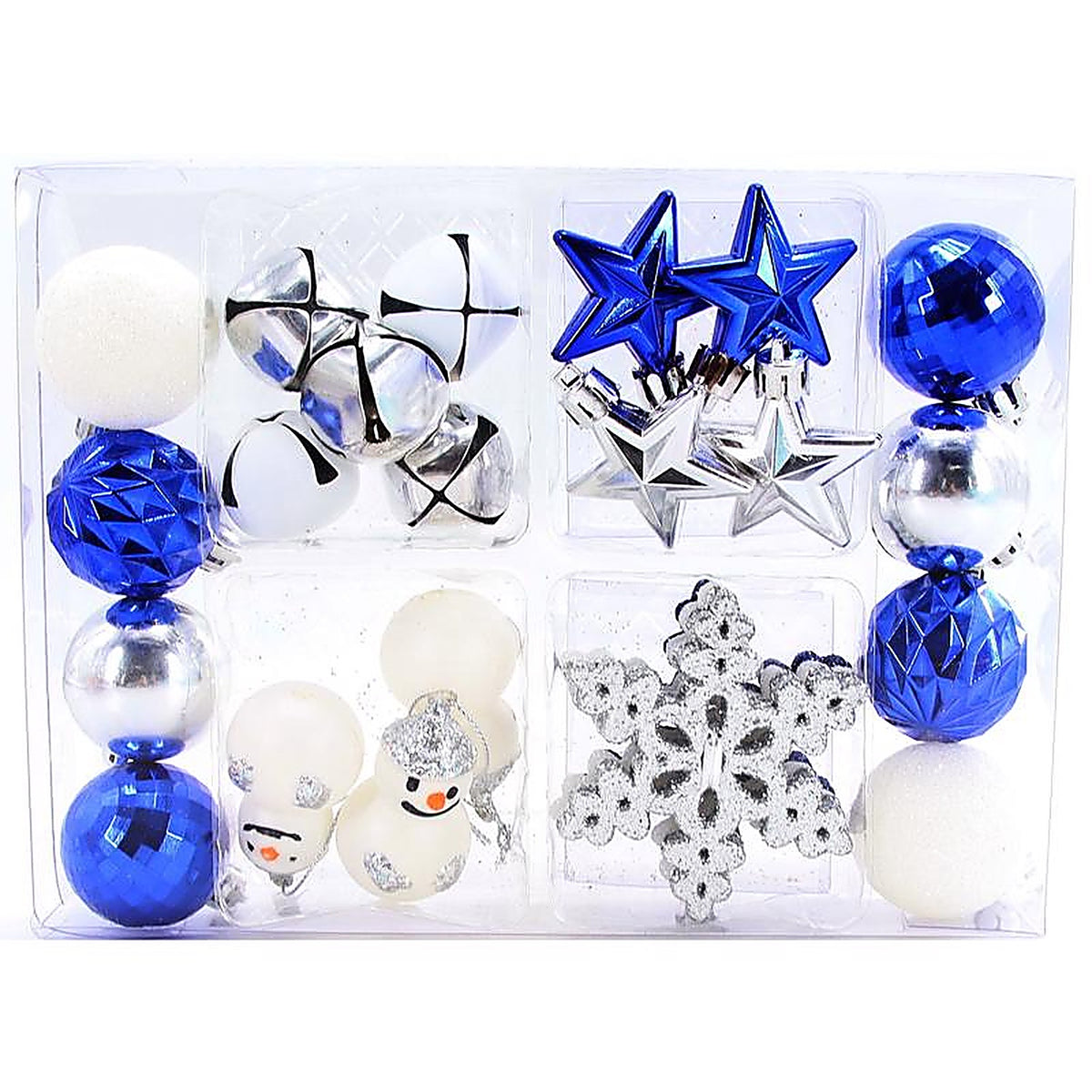Celebrations - C-24053 E - Blue/Silver/White Mini Assorted Ornaments
