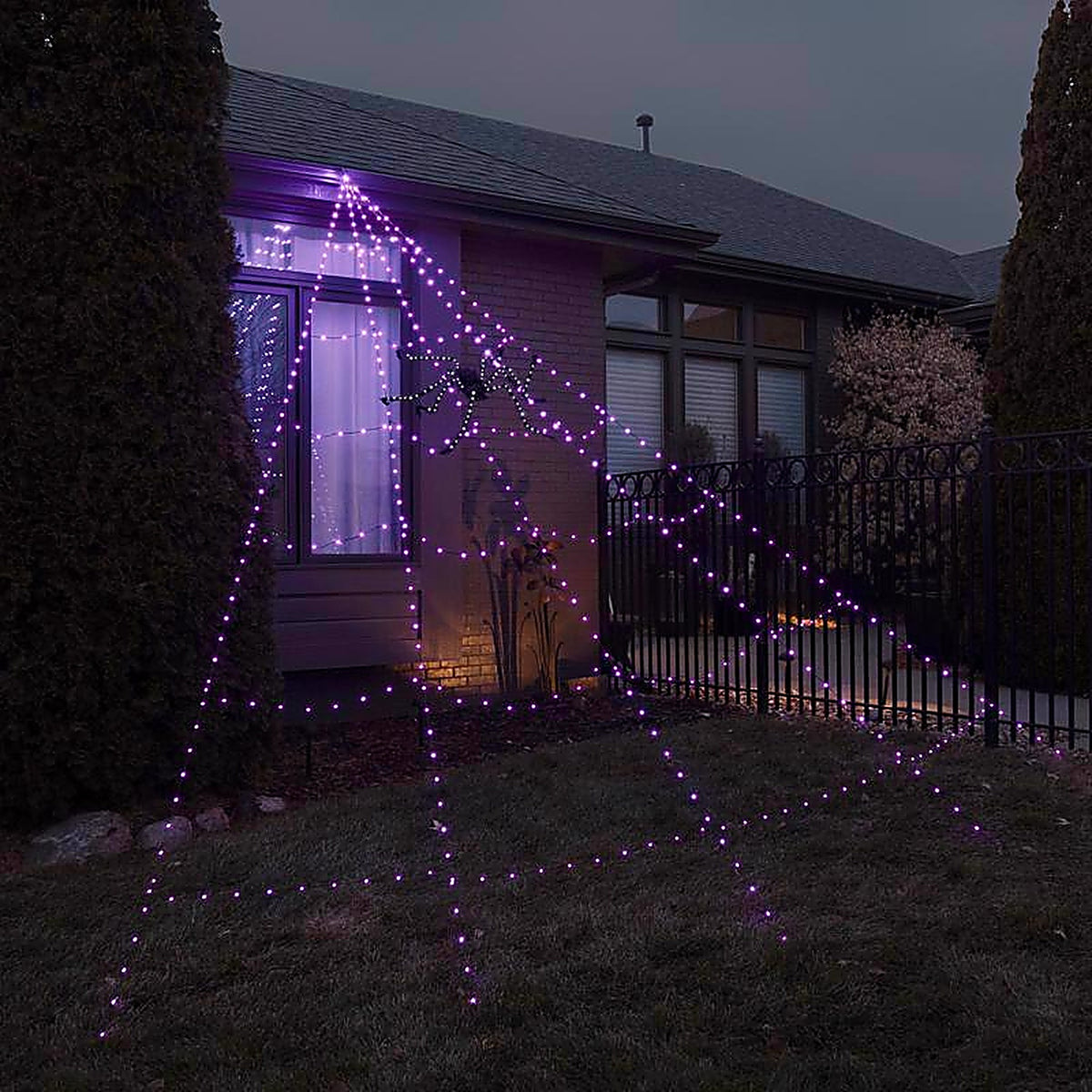 Celebrations - SPWBLA - Orange/Purple 496 CT 16 Ft. LED Prelit Web Hanging Decor