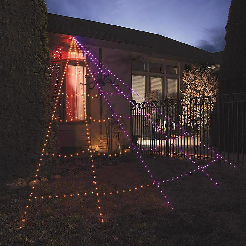 Celebrations - SPWBLA - Orange/Purple 496 CT 16 Ft. LED Prelit Web Hanging Decor