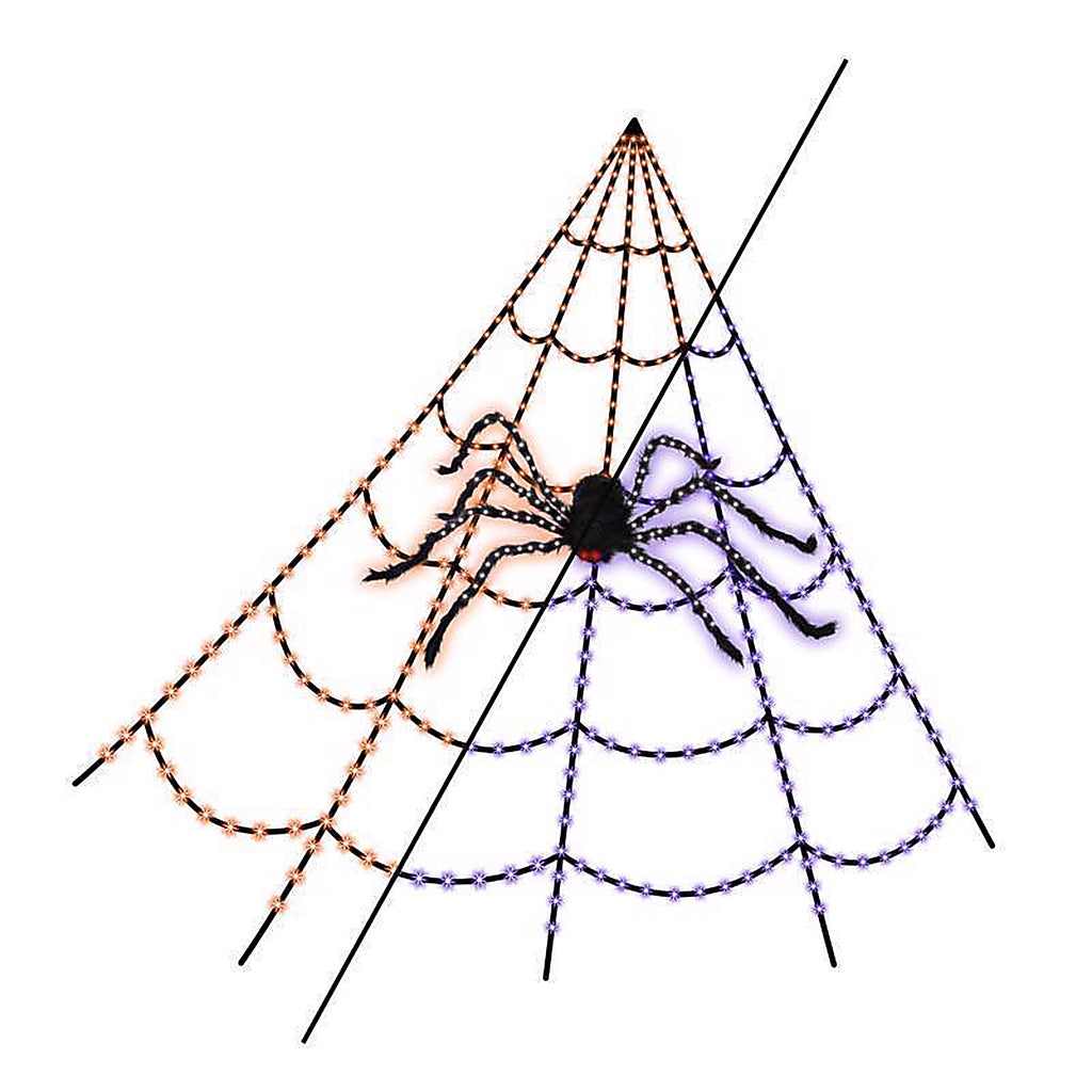 Celebrations - SPWBLA - Orange/Purple 496 CT 16 Ft. LED Prelit Web Hanging Decor
