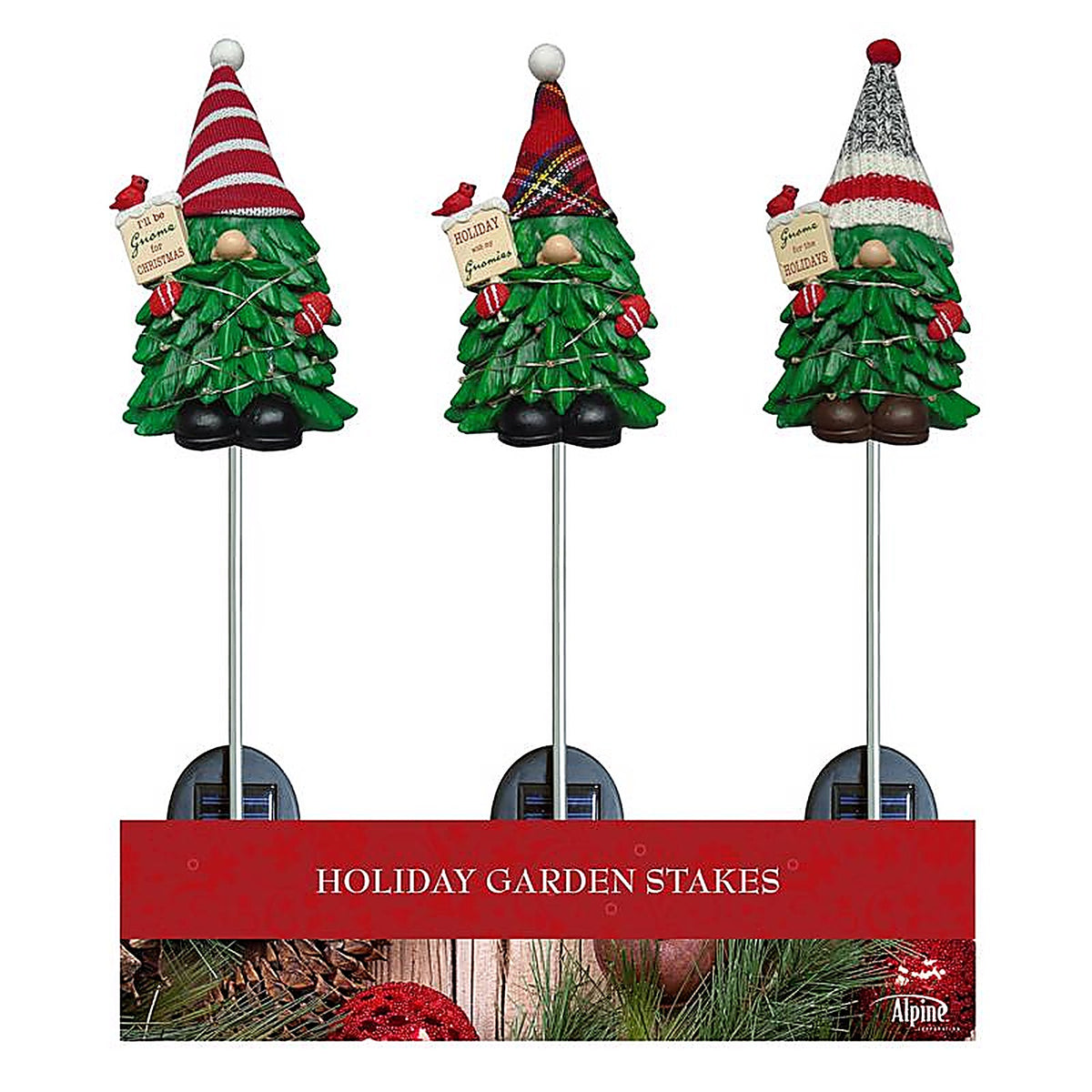 Alpine - SLL2304ABB - Multi Christmas Gnome 33 In. Pathway Decor