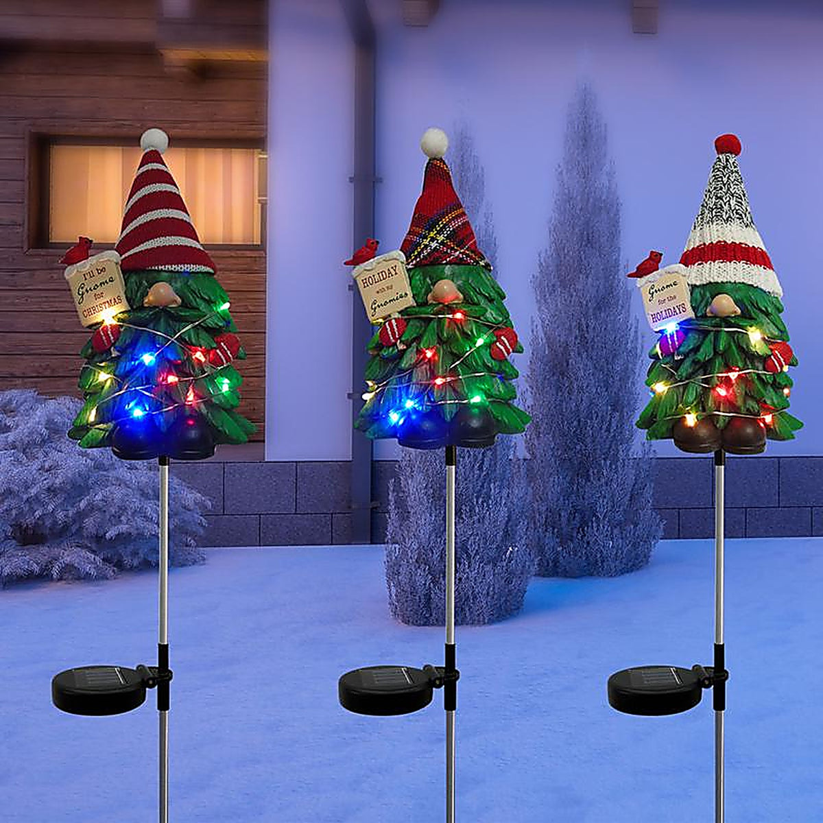 Alpine - SLL2304ABB - Multi Christmas Gnome 33 In. Pathway Decor