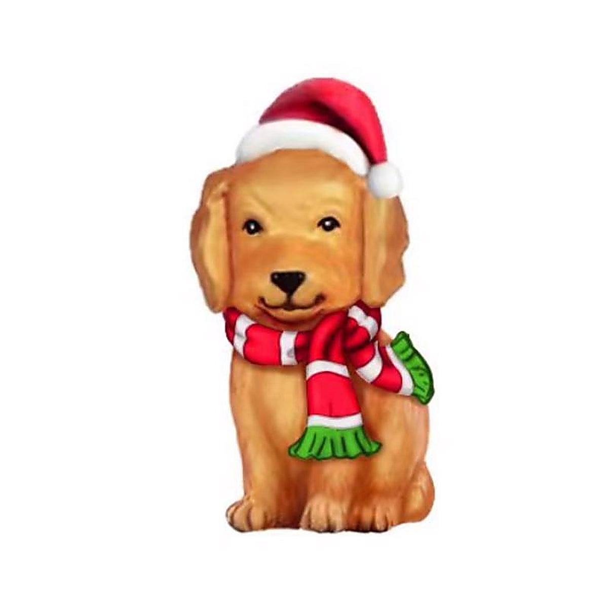 Alpine - LAJ118 - Golden Retriever Dog w/Santa Hat and LED Lights 24 In. Blow Mold