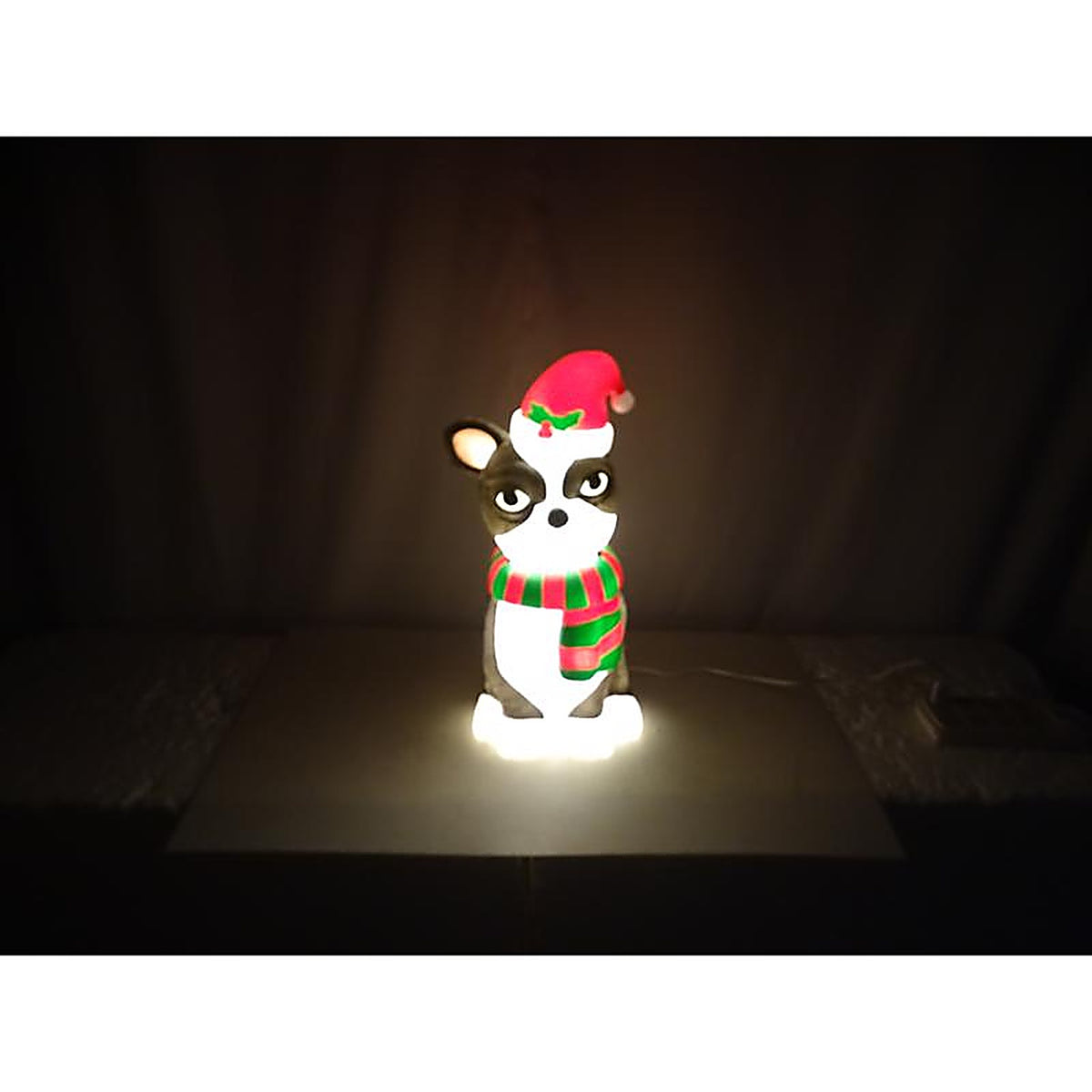 Alpine - LAJ120 - French Bulldog w/Santa Hat 24 In. Blow Mold