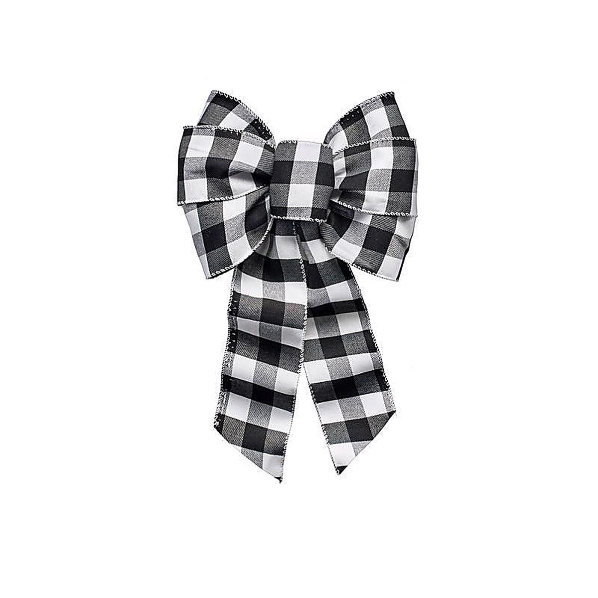 Holiday Trims - 7932 - Assorted Plaid Wired Christmas Bow 14 In.