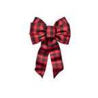 Holiday Trims - 7932 - Assorted Plaid Wired Christmas Bow 14 In.