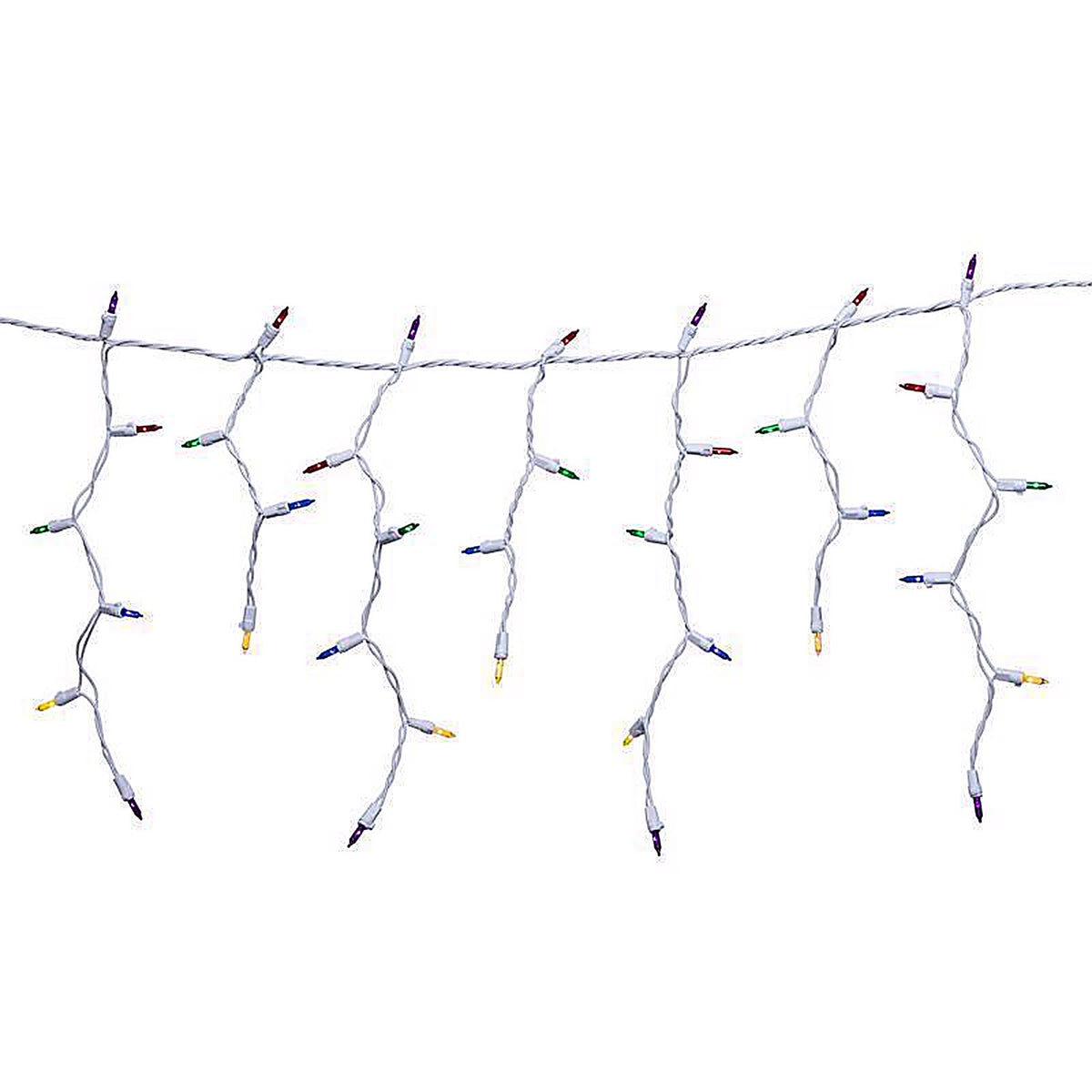 Celebrations - RIC100MUA - Classic LED T5 Multicolored 100 CT Icicle Christmas Lights 6 Ft.