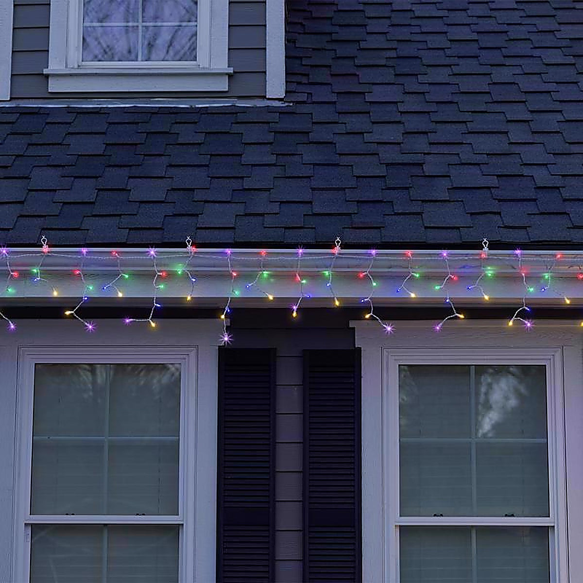 Celebrations - RIC100MTA - Classic LED T5 Multicolored 100 CT Icicle Christmas Lights 6 Ft.