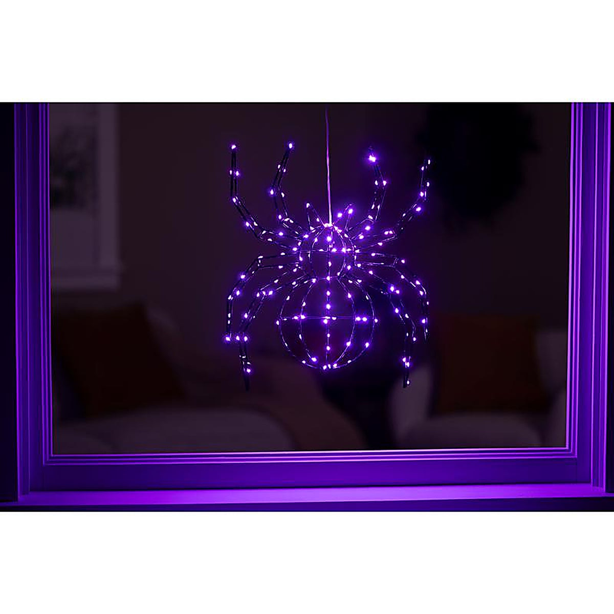 Celebrations - 24MSPLA - Purple 140 CT 16 In. LED Prelit Illuminated Spider Halloween Decor