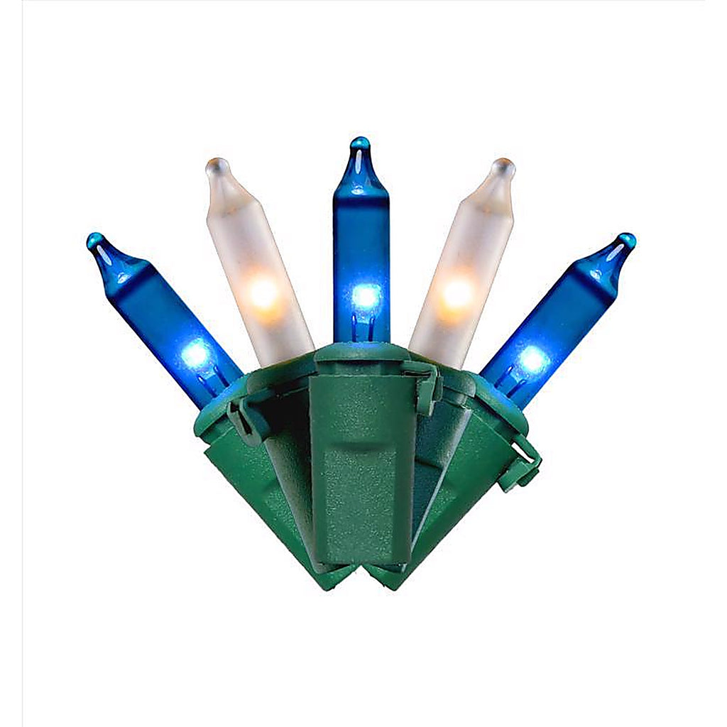 Celebrations - RT5100FZA - Classic LED T5 Blue/Pure White 100 CT String Christmas Lights 24.75 Ft.