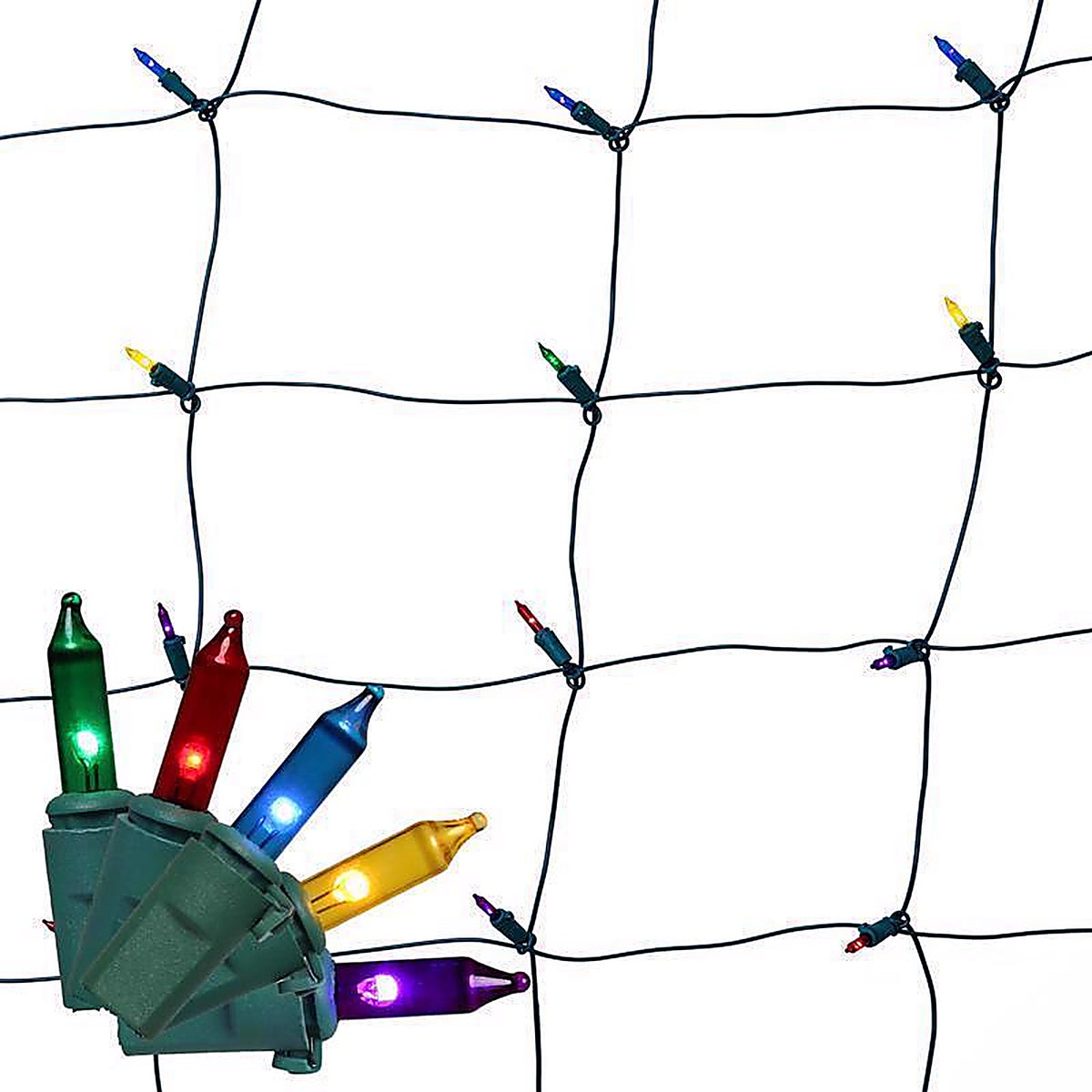 Celebrations - RNT100MUA - Classic LED T5 Multicolored 100 CT Net Christmas Lights 4 Ft.