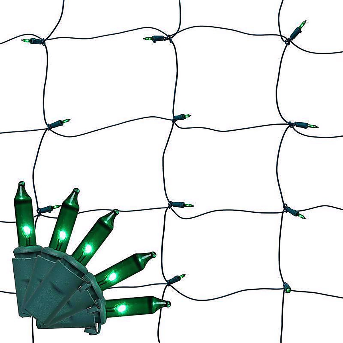 Celebrations - RNT100GRA - Classic LED T5 Green 100 CT Net Christmas Lights 4 Ft.