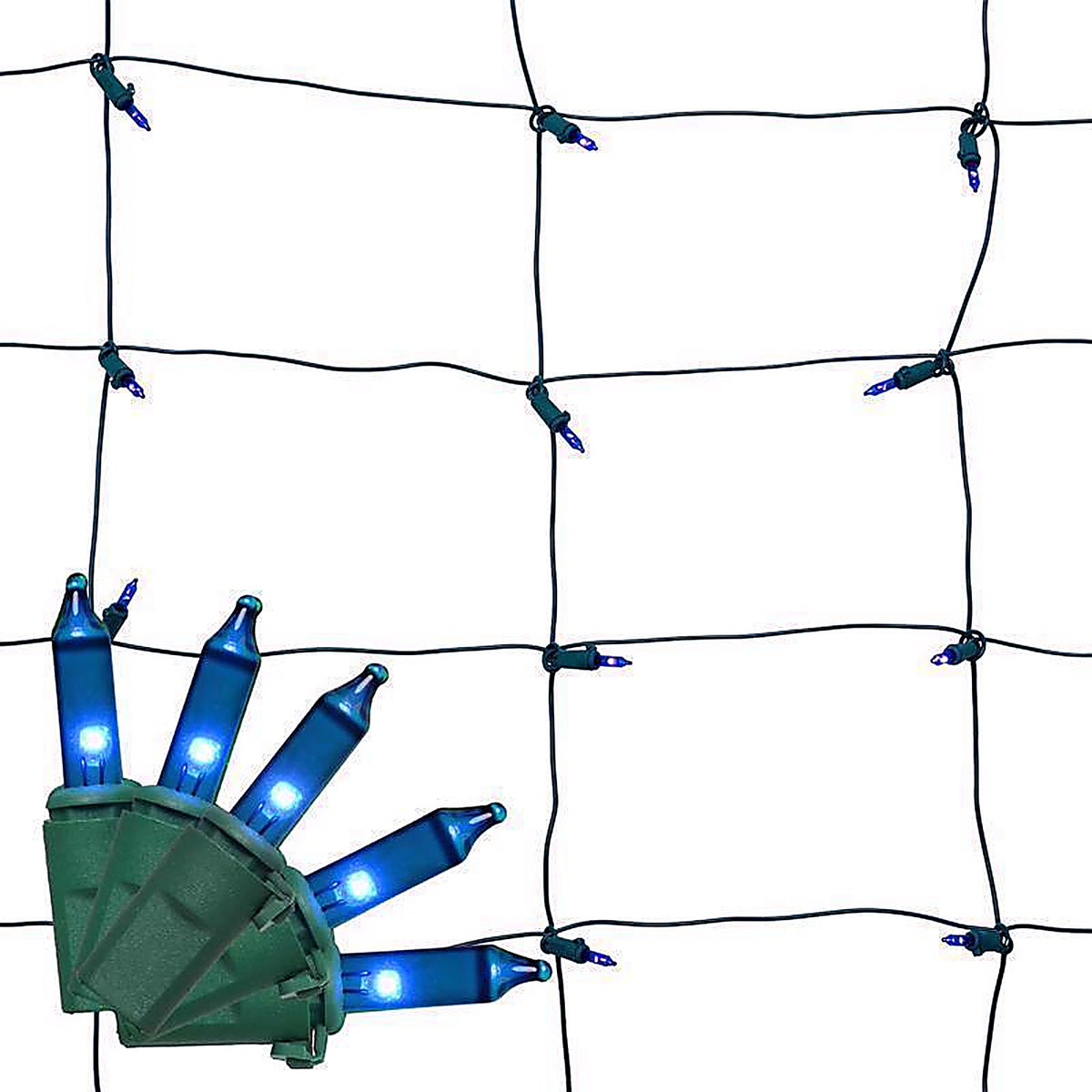 Celebrations - RNT100BLA - Classic LED T5 Blue 100 CT Net Christmas Lights 4 Ft.