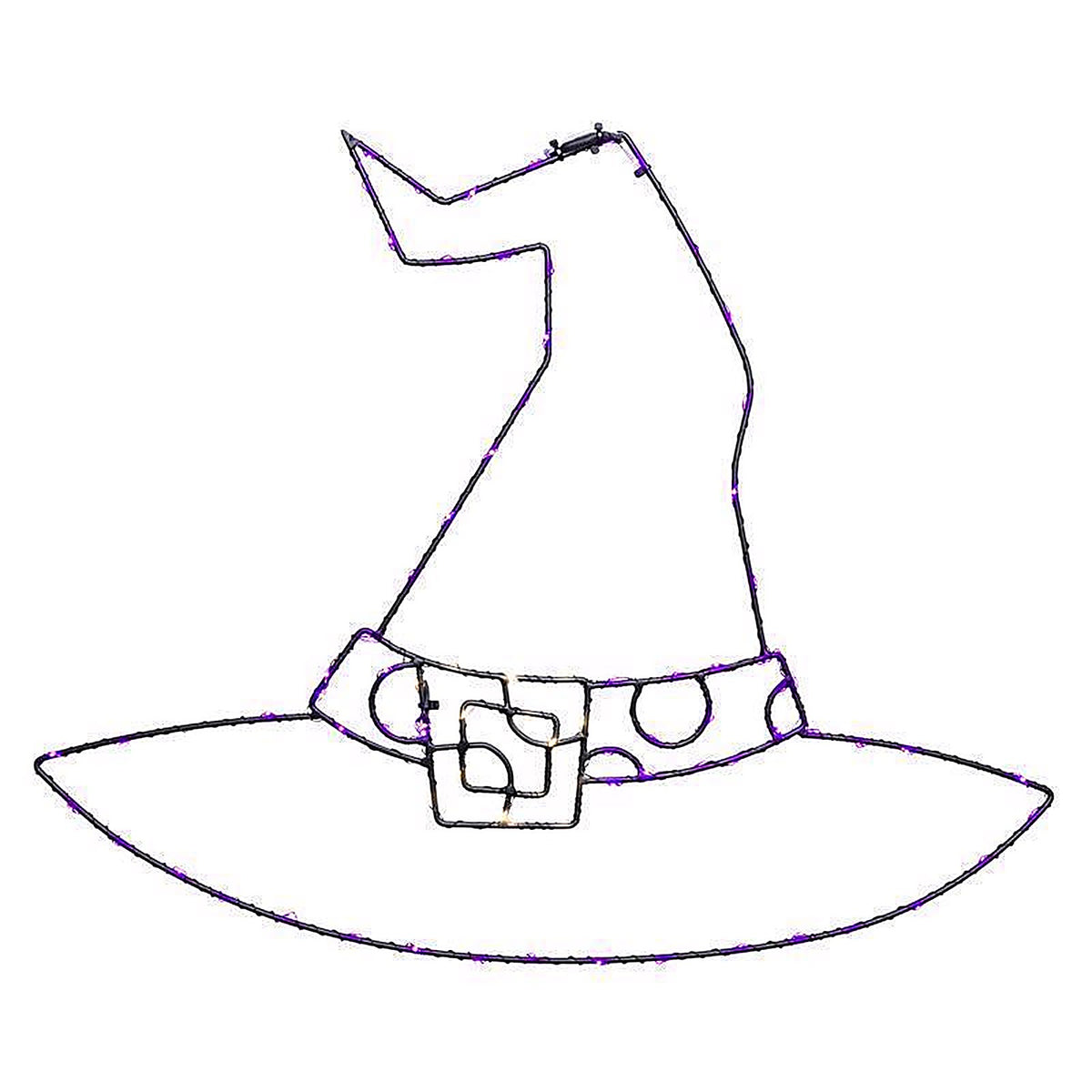Celebrations - 24MWHPLA - Purple 84 CT 18.2 In. LED Prelit Illuminated Witch Hat Halloween Decor