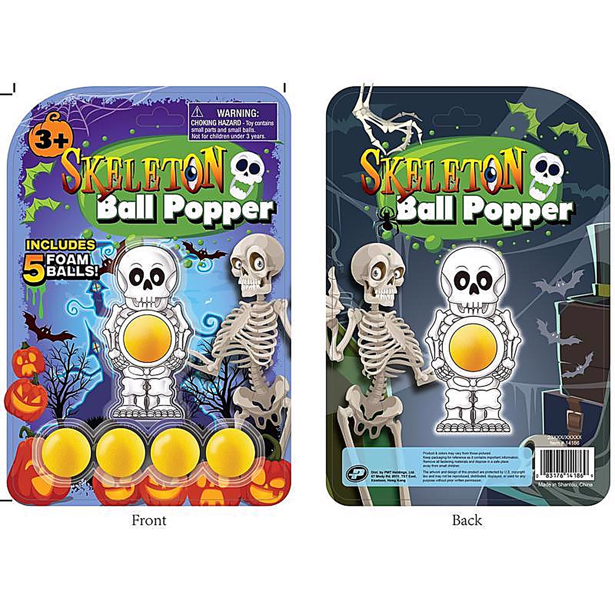 Master Toys - 14186 - Skeleton Ball Popper Toy White/Yellow 1 Piece