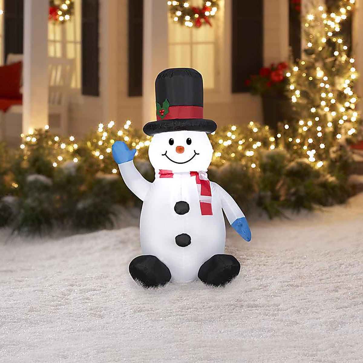 Gemmy - 118411 - Airblown Christmas Inflatable Snowman with Tall Top Hat 48 In. Inflatable