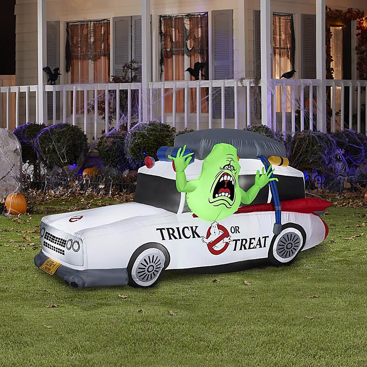 Gemmy - 552108 - 4 Ft. Prelit Ghostbusters Slimer in Ecto-1 Inflatable