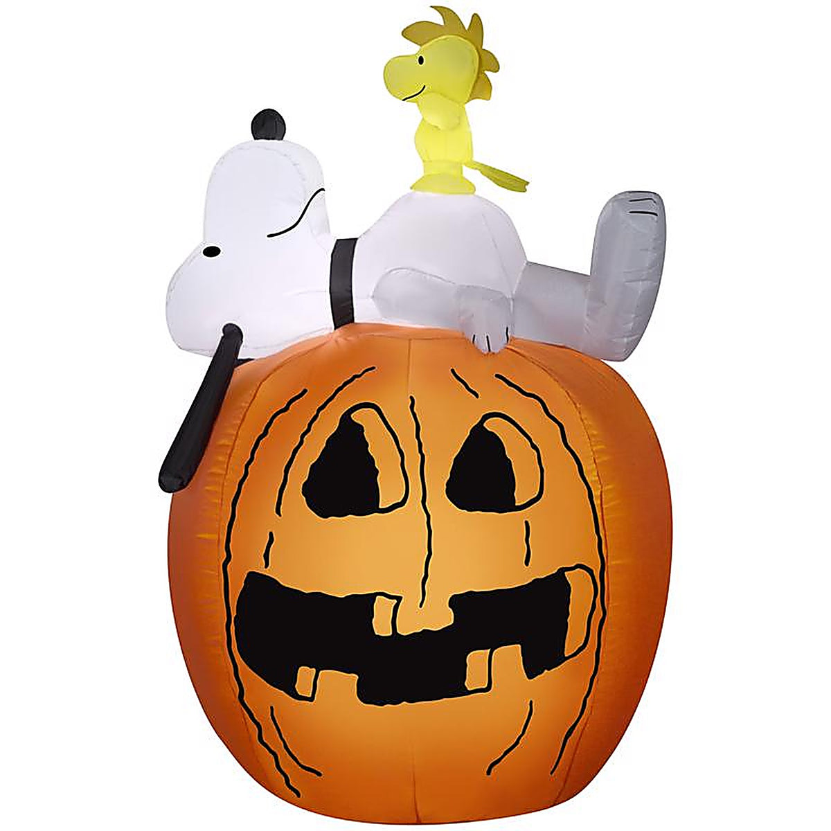 Gemmy - 73950 - 4.5 Ft. Prelit Snoopy and Woodstock on Jack-O-Lantern Inflatable