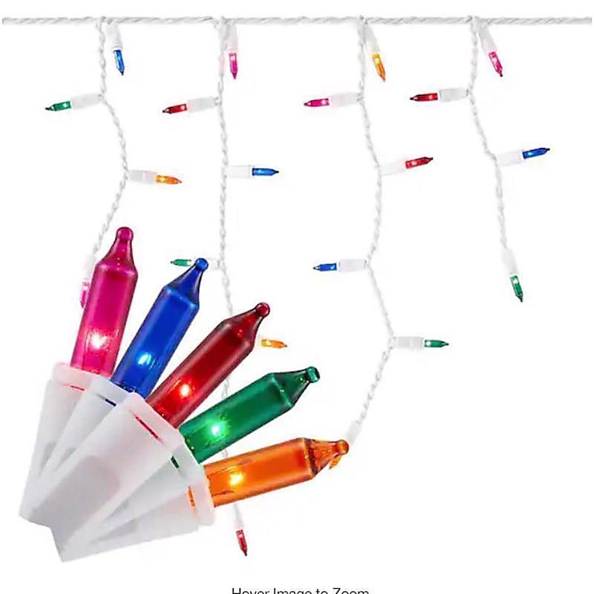 Celebrations - ICT5MUA - LED T5 Multicolored 100 CT Icicle Christmas Lights 4 Ft.