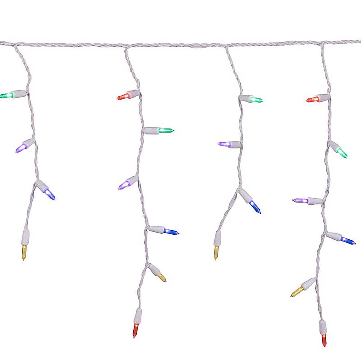 Celebrations - ICT5MUA - LED T5 Multicolored 100 CT Icicle Christmas Lights 4 Ft.