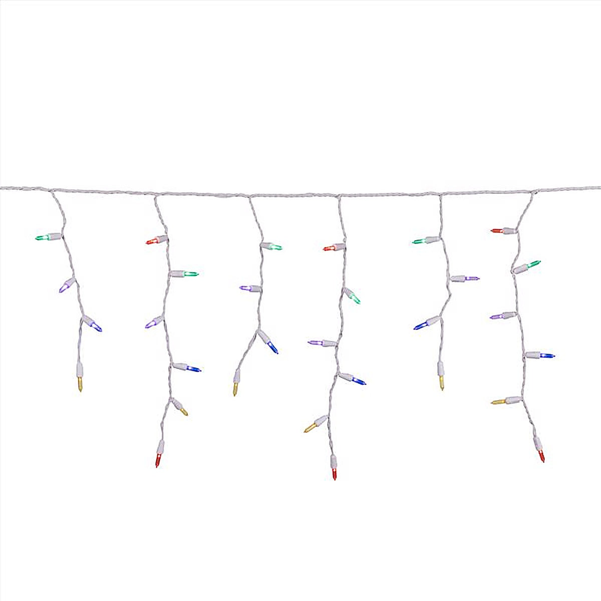Celebrations - ICT5MUA - LED T5 Multicolored 100 CT Icicle Christmas Lights 4 Ft.