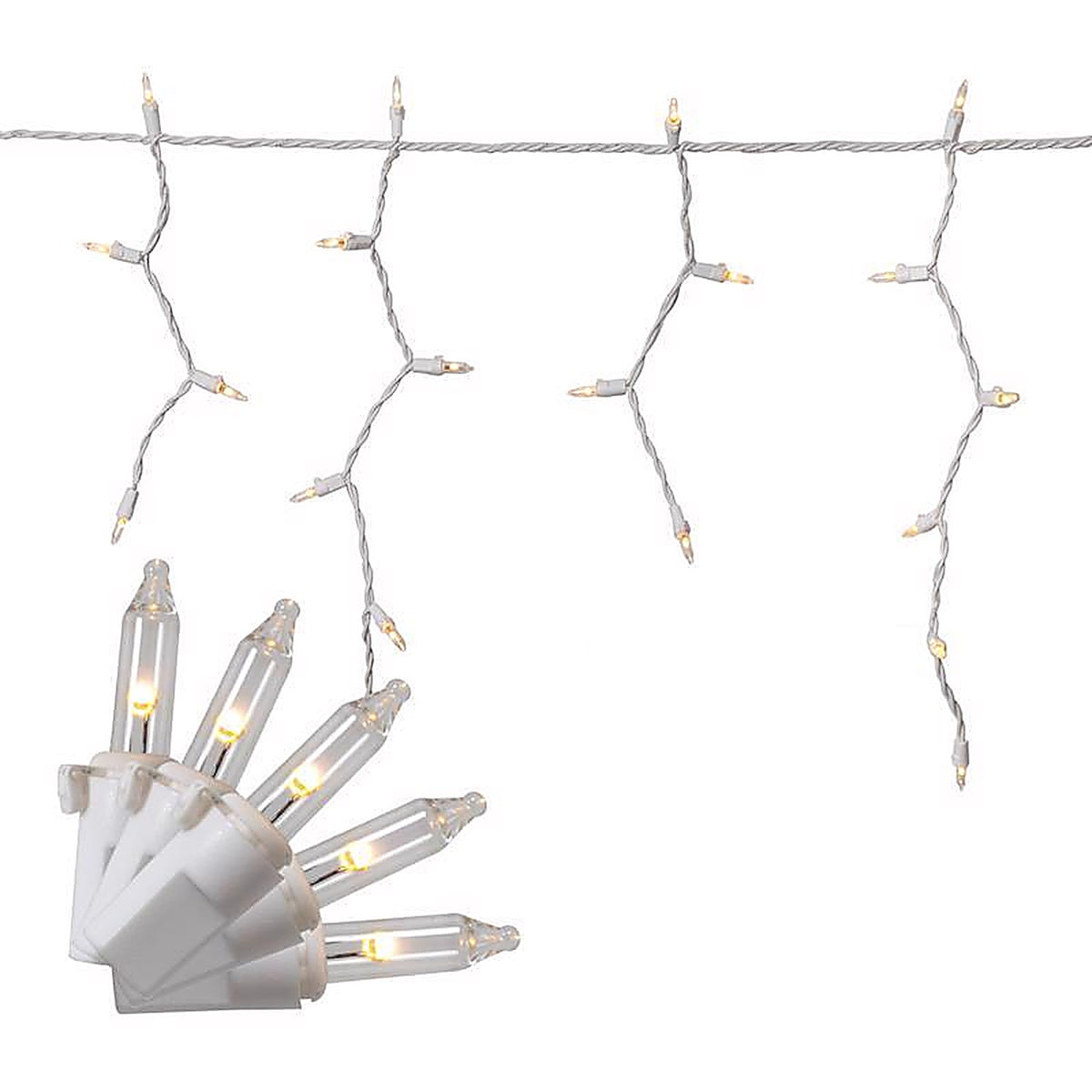 Celebrations - RIC100WWA - Classic LED T5 Warm White 100 CT Icicle Christmas Lights 6.3 Ft.