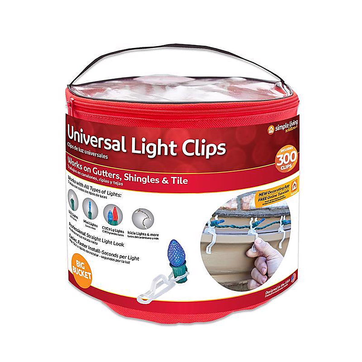 Simple Living Solutions - 712300-1 - Universal Light Clips 300 Pack
