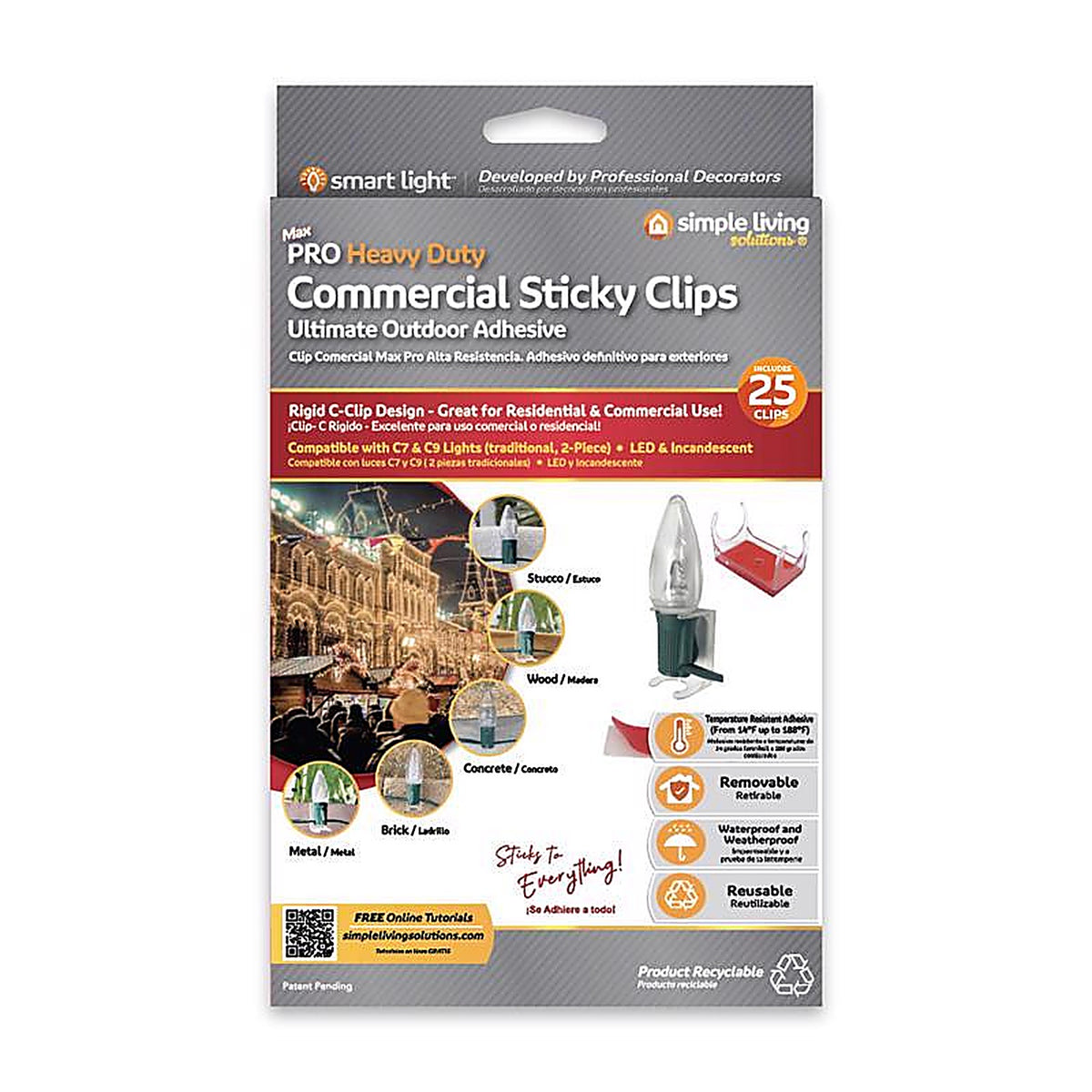 Simple Living Solutions - 744025 - Max Pro Commercial Heavy Duty Sticky Clips 25 Pack