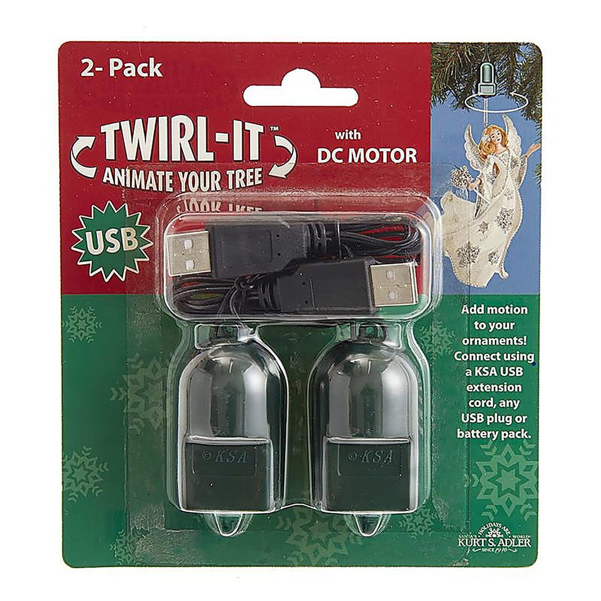 Kurt S. Adler - USB0015 - 1.10 In. H X 4.50 In. L Metal/Plastic USB Twirl-It