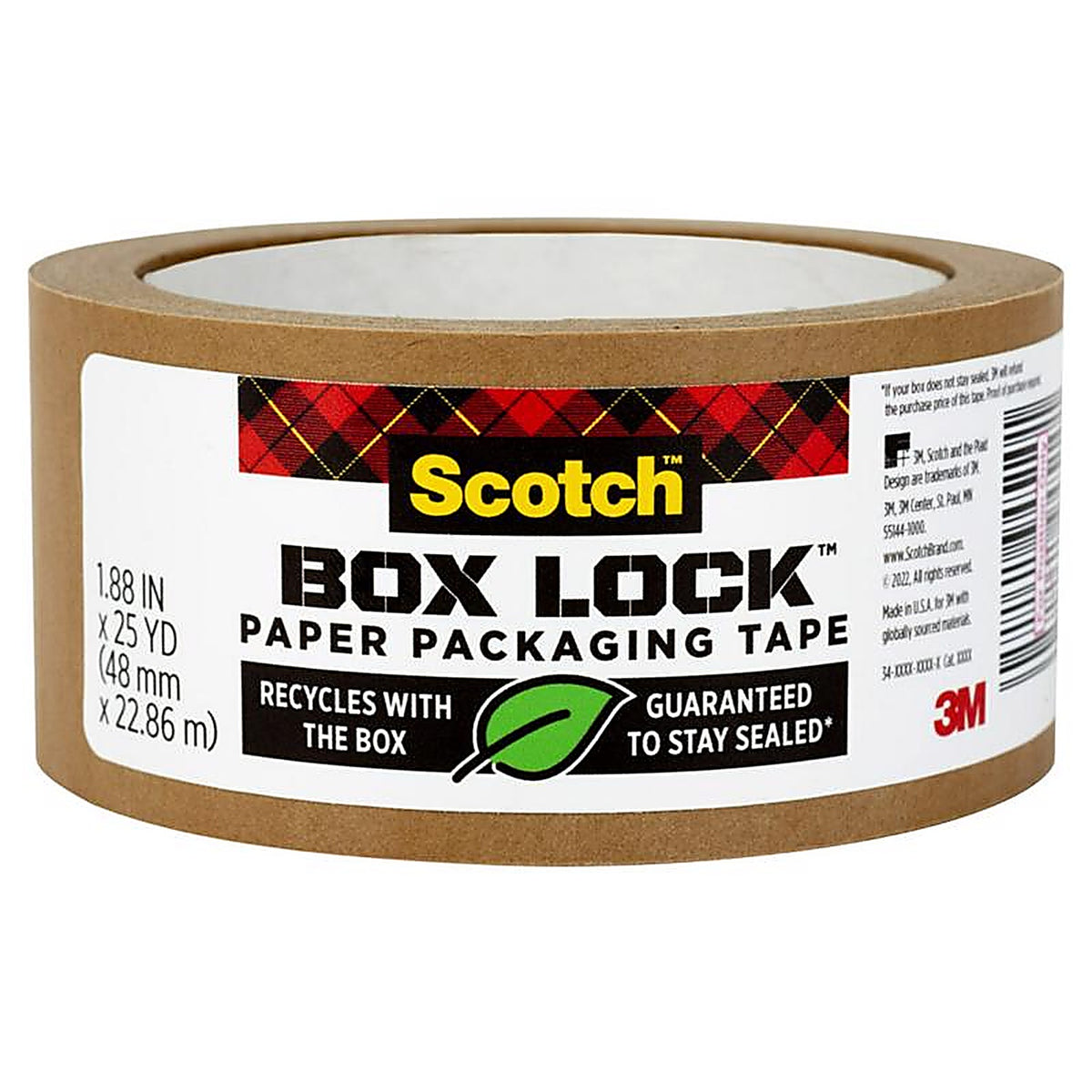 Scotch - 7850-23-8GC - Box Lock 1.88 In. W X 25 Yd L Paper Tape