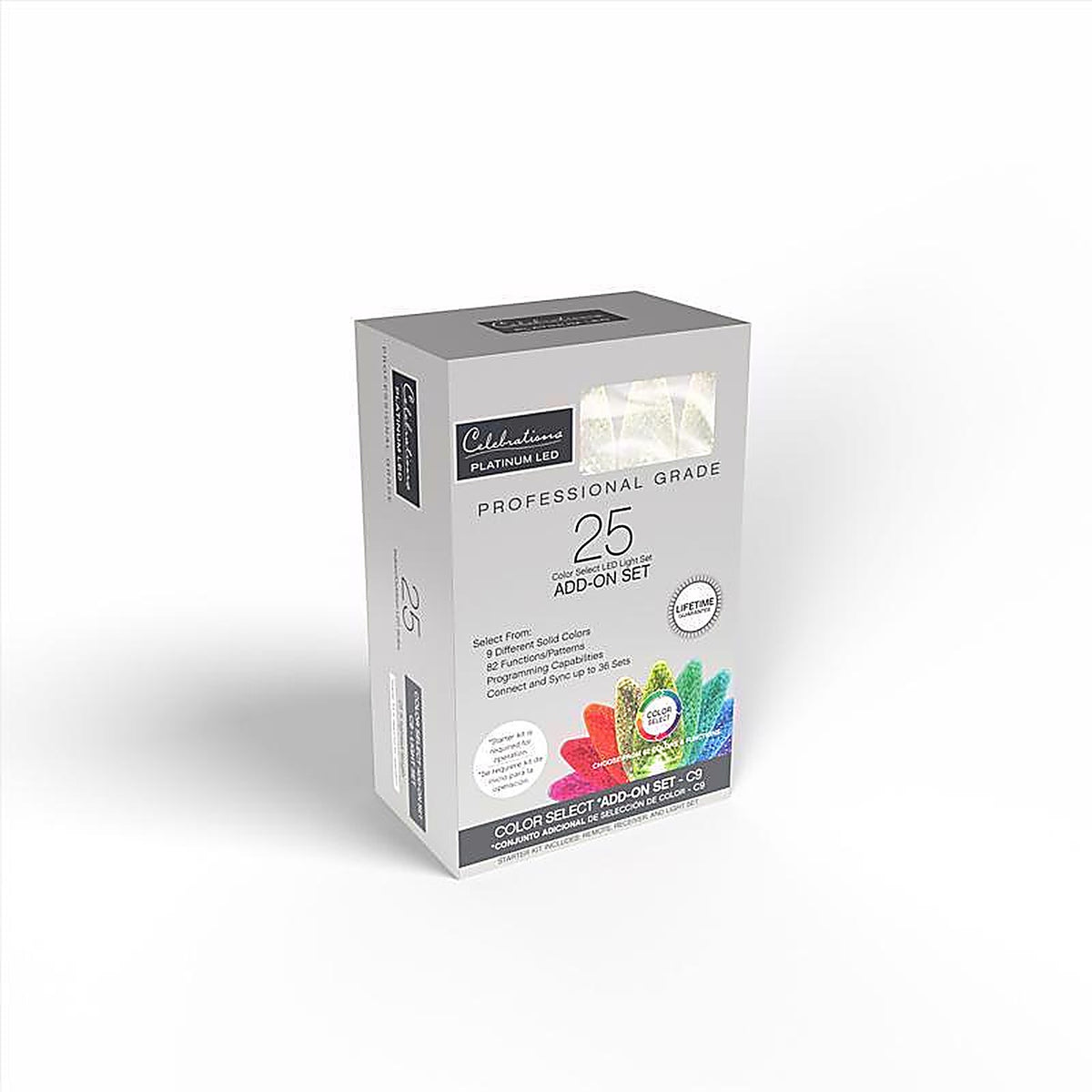 Celebrations - RGBWAC9A - Platinum LED C9 Rgbw 25 CT String Christmas Lights 25 Ft.