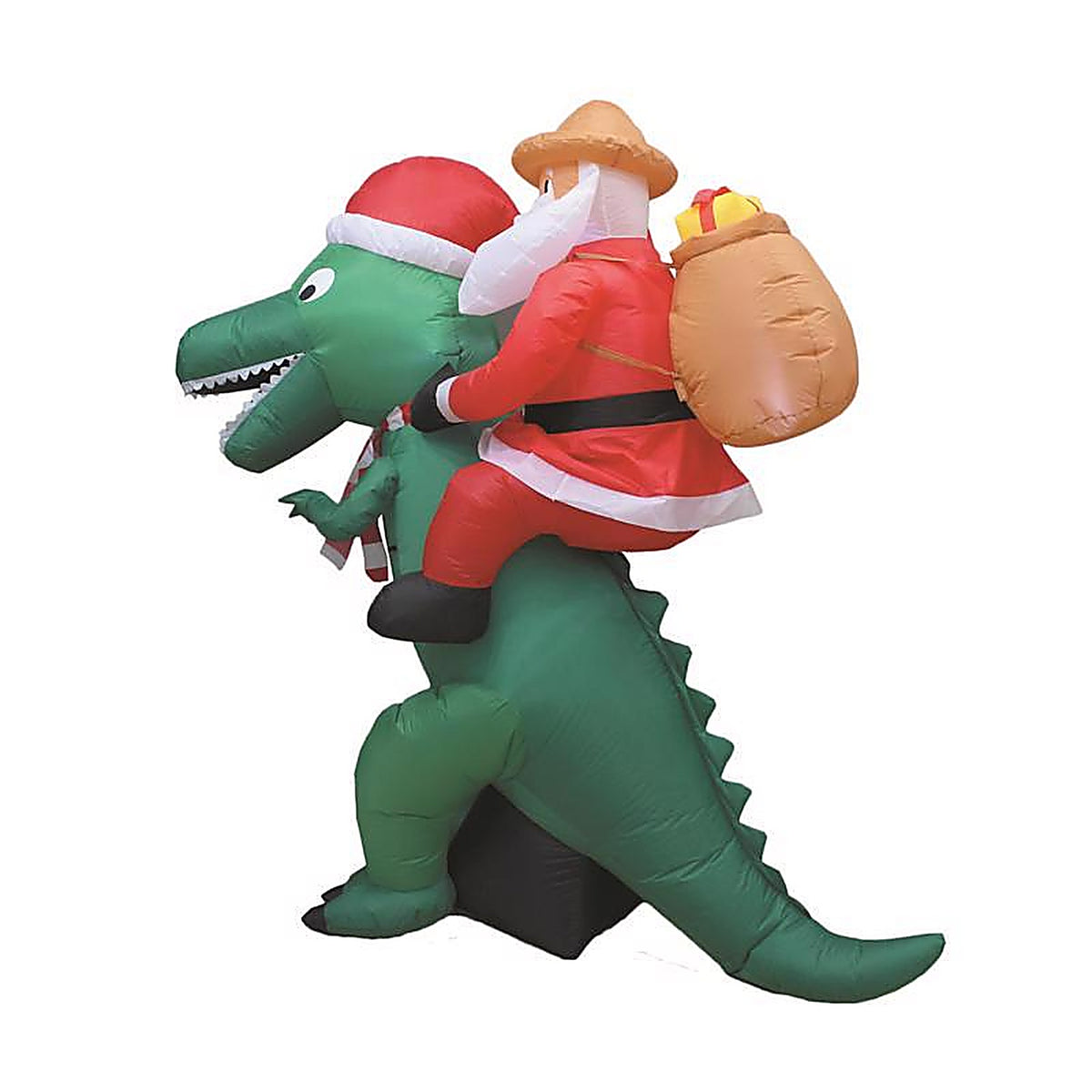 A Holiday Company - CH19088-180 - Jurassic Santa LED Dinosaur with Santa 6 Ft. Inflatable