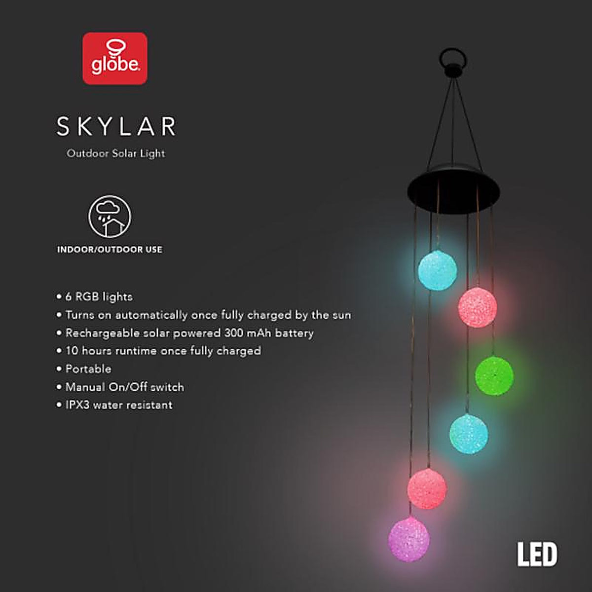 Globe Electric - 14231 - Skylar Metal/Plastic 29 In. Wind Chime