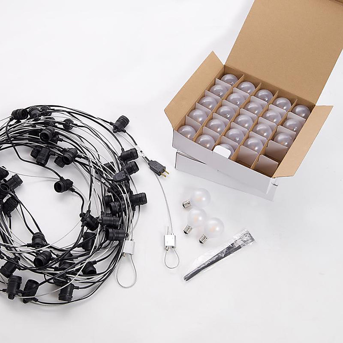 Belle Luci - BLG50PGW50W - Holiday Bright Lights LED G50 Patio Light Set Warm White 50 Ft. 50 Lights