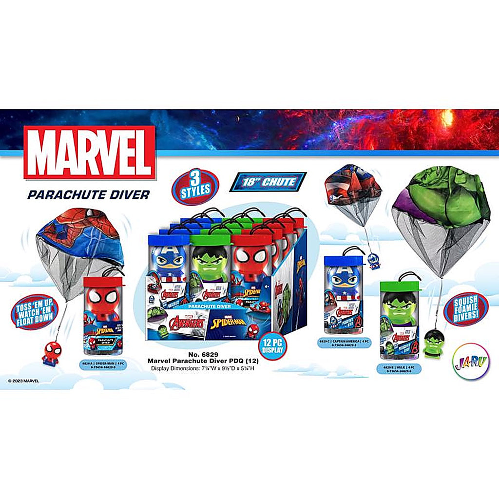 Marvel - 6829 - Avengers/Spider Man Parachute Diver Assorted