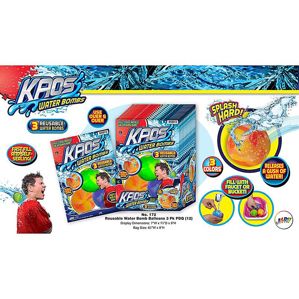 Kaos - 172 - Water Bombs Assorted 3 Piece