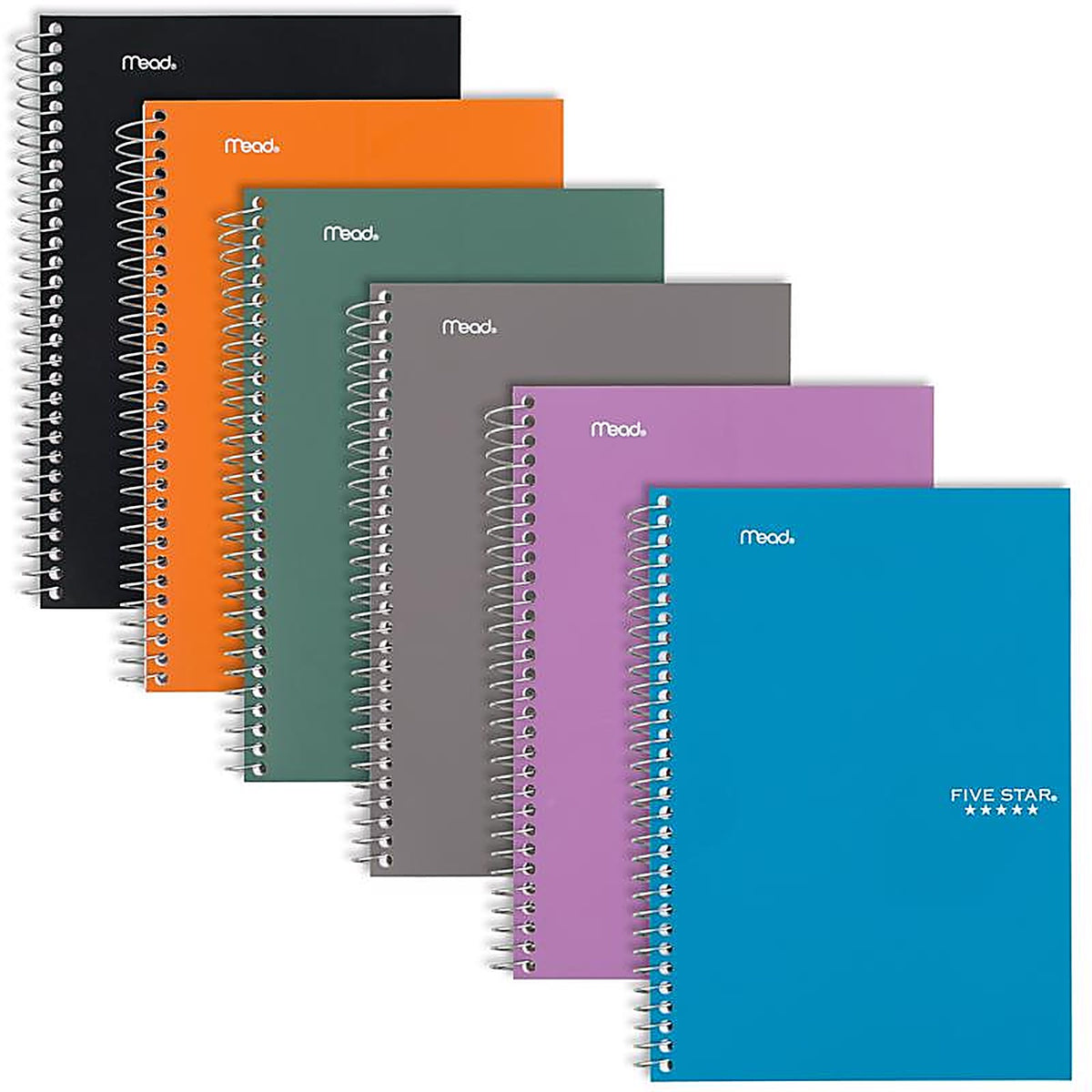 Five Star - 840029-24 - Mead 6 In. W X 10 In. L College Ruled Wire Bound Assorted Notebook
