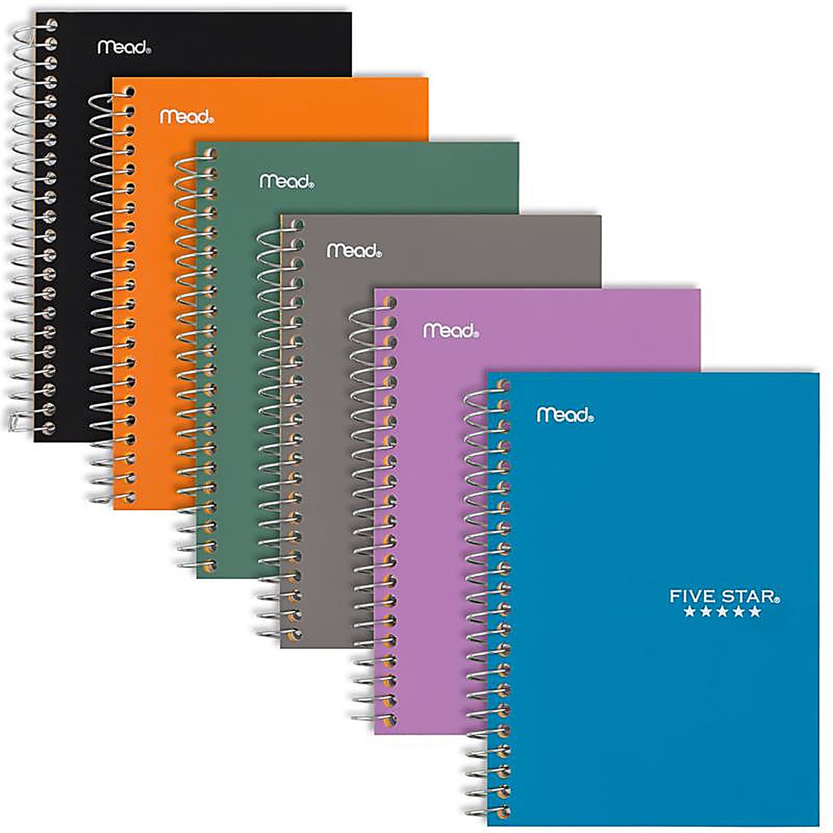 Five Star - 450048-24 - Mead 5 In. W X 7 In. L College Ruled Wire Bound Assorted Notebook