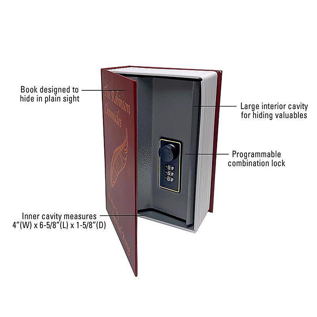 Lucky Line - 62200 - Combination Lock Burgundy Book Safe