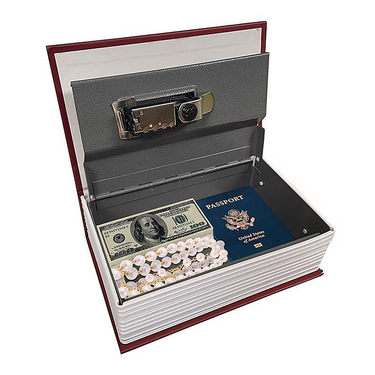 Lucky Line - 62200 - Combination Lock Burgundy Book Safe